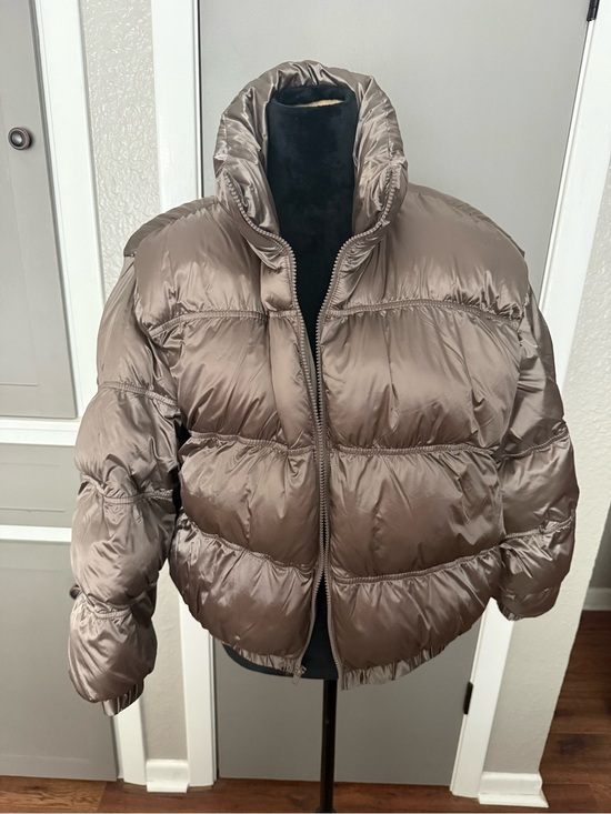 wild fable Jackets & Blazers - wild fable Shiny Taupe Puffer Jacket